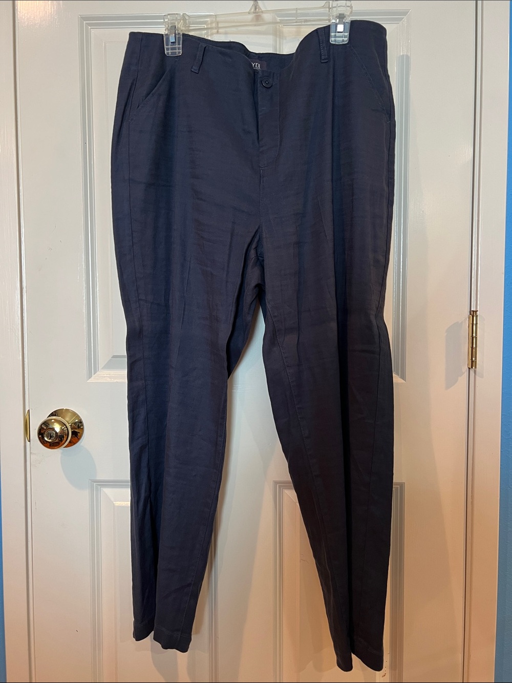 NYDJ linen trouser pant navy 16